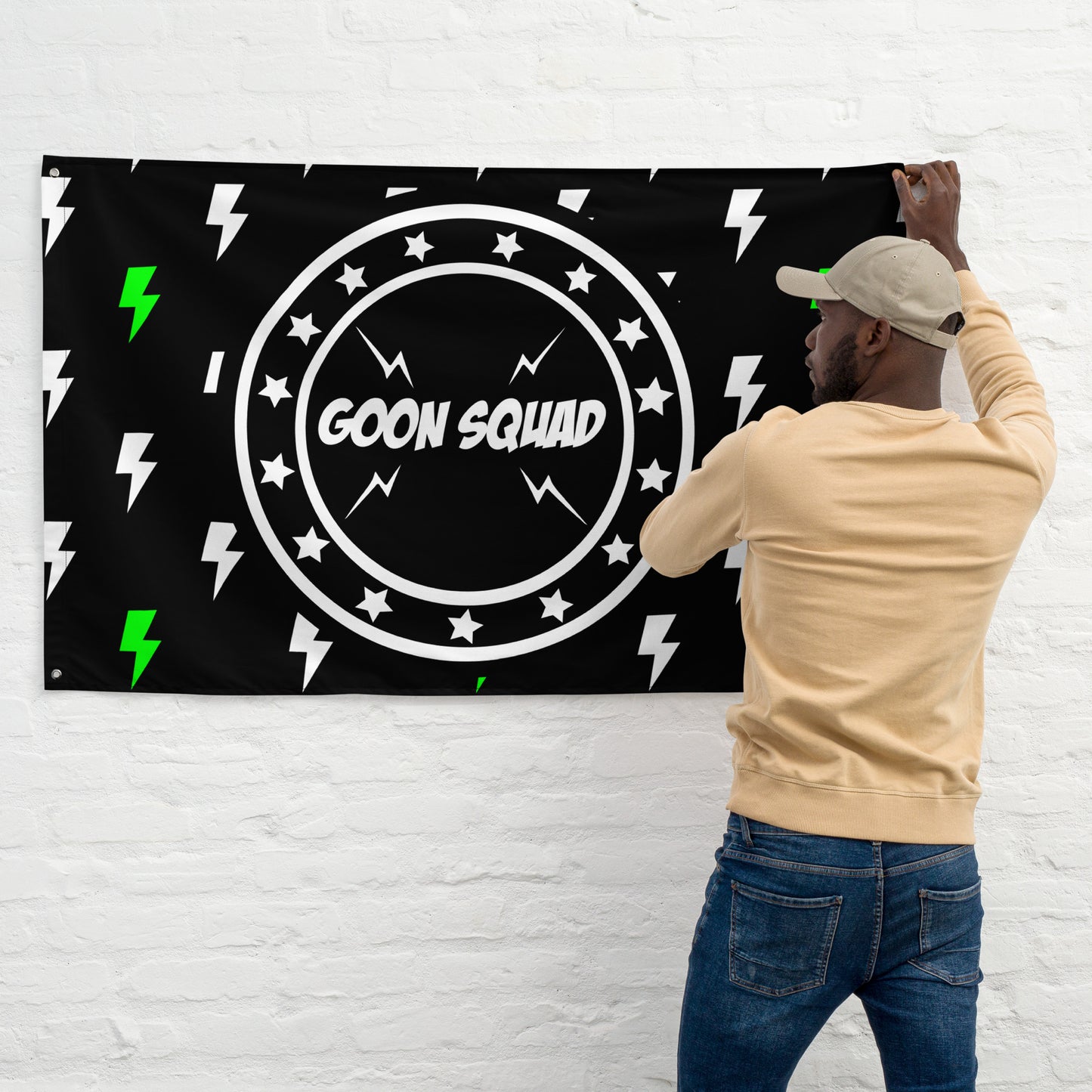 GOON SQUAD - Green Lightning Bolt Flag